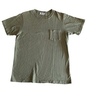 Vintage Velva Sheen Pocket T-Shirt Olive Green Made in USA Mens Medium